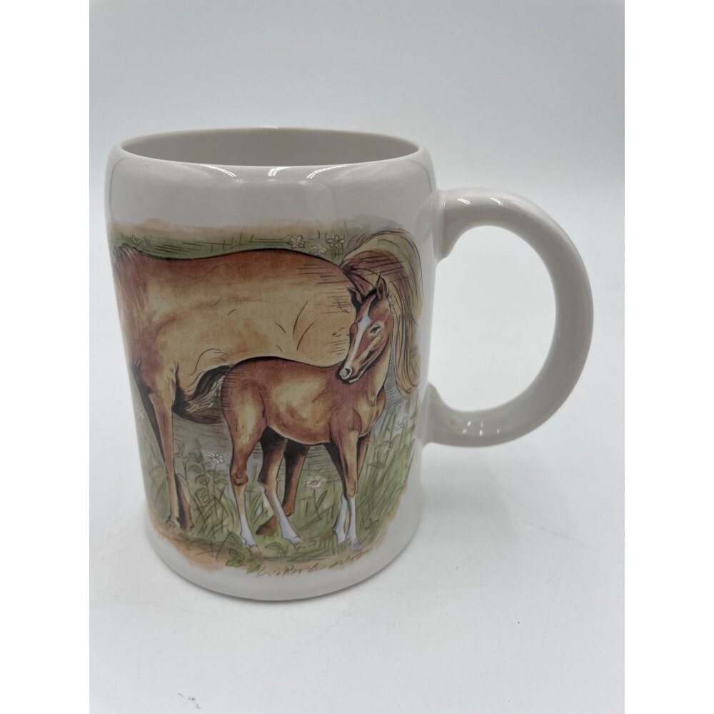 Vintage 1983 Enesco Horse & Foal Ceramic Mug - Picture 2 of 8